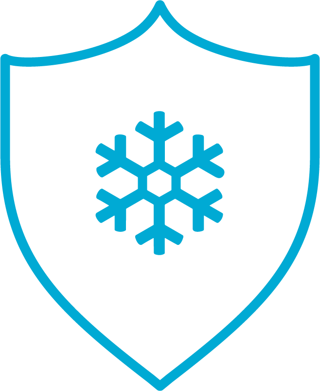 Ikone einer Schneeflocke in einem Schild